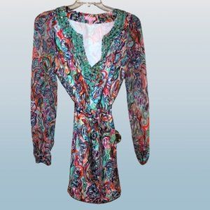 Lily Pulitzer Multi-Color Lined Seamus  Dress Size 8